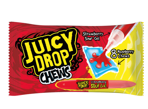Juicy Drop Chews Cukierki-Żujki Z Kwaśnym Żelem W Pisaku Bazooka Candy 67g