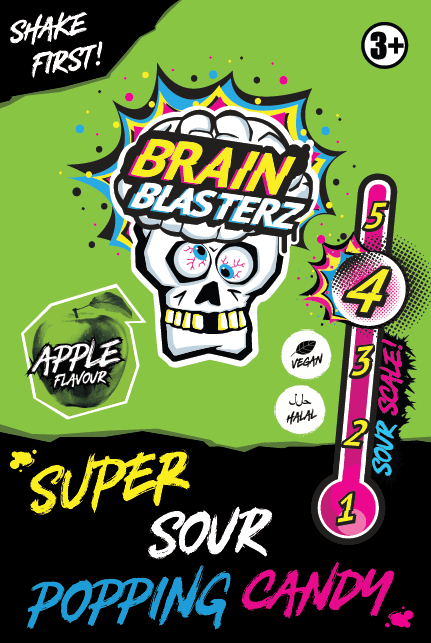 Brain Blasterz Super Sour Popping Candy Kwaśny Strzelający Proszek 10g