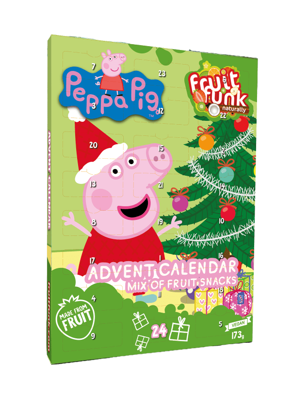 Fruit Funk Peppa Pig Kalendarz Adwentowy Zdrowe Owocowe Przekąski Zestaw na Prezent 173g
