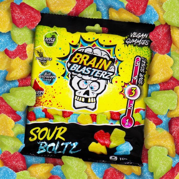 Brain Blasterz Super Sour Candy Mix Kwaśnych Cukierków 8 Smaków 100g