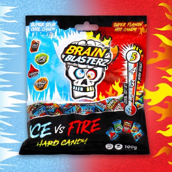 Brain Blasterz Ice vs. Fire - Mix Super Ekstremalnych Cukierków 100g