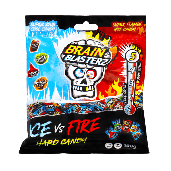 Brain Blasterz Ice vs. Fire - Mix Super Ekstremalnych Cukierków 100g