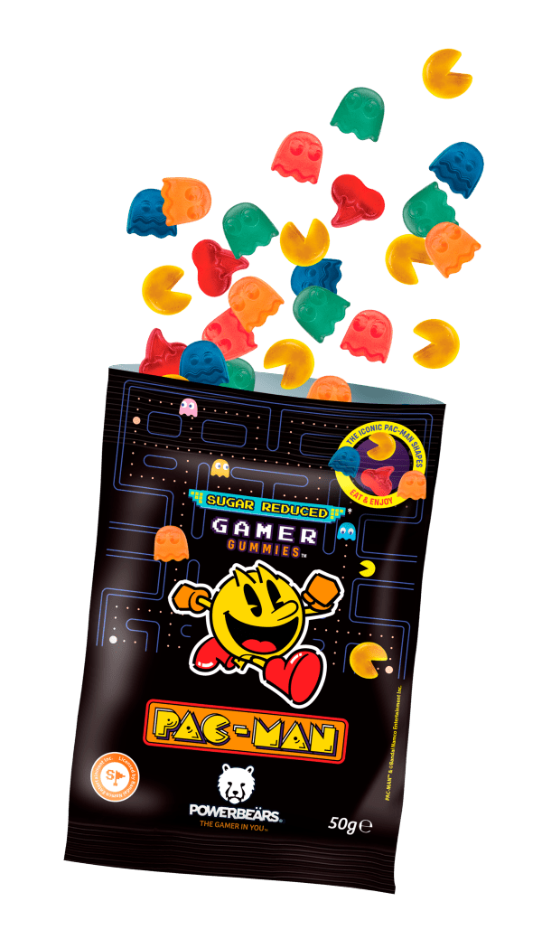 PAC-MAN Gamer Gummies Żelki W Kształcie Postaci z Gry Sugar Reduced 50g