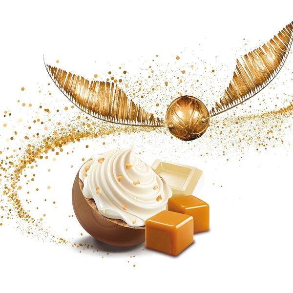 Harry Potter "Golden Snitch" Karmelowe Praliny w Kształcie Złotego Znicza z Nadzieniem Mlecznym i Pokruszonym Karmelem 150g