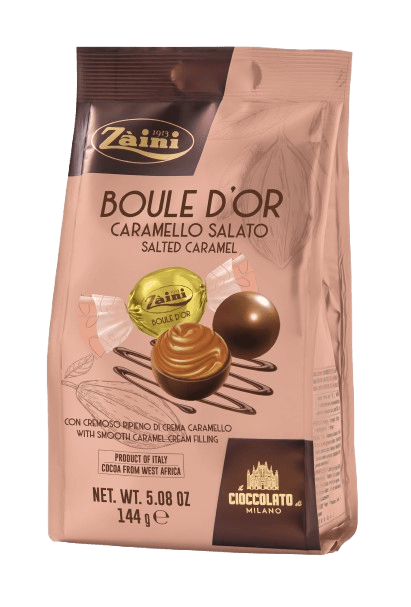 Czekoladowe Nadziewane Praliny Boule D'or Caramello Salato 144g
