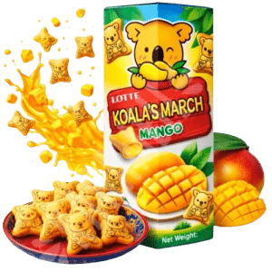 Lotte Koala's March Mango Mini Ciasteczka Z Nadzieniem O Smaku Mango 37g