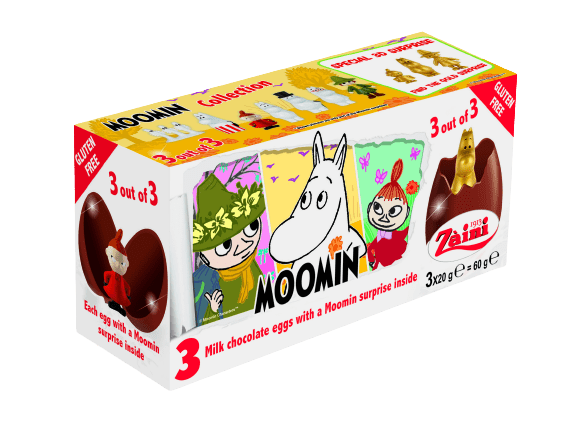 Czekoladowe jajko niespodzianka 3pak 60g Muminki