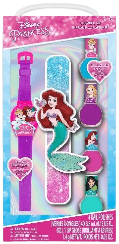 Disney księżniczki zestaw lakierów i błyszczyk-zegarek