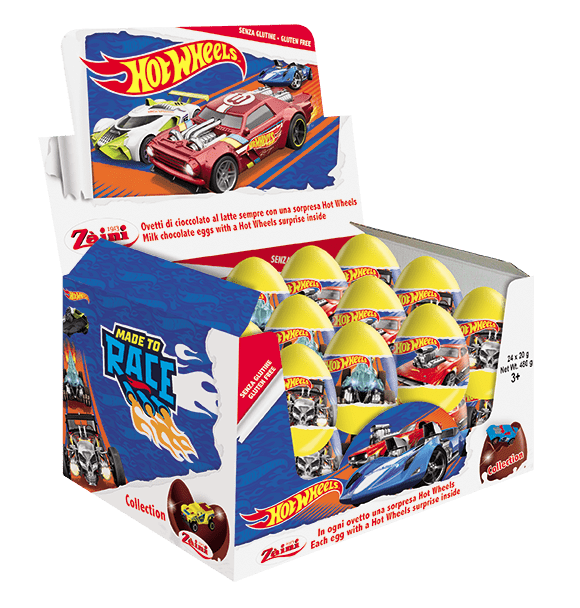 Czekoladowe jajko niespodzianka 20g Hot Wheels karton 24 sztuki