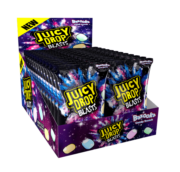 Juicy Drop Blasts kwaśne cukierki Bazooka Candy 45g
