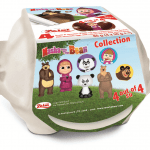 Czekoladowe jajko niespodzianka 80g Masza i niedźwiedź wytłaczanka 4 sztuki