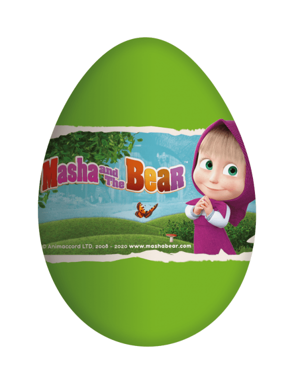 Czekoladowe jajko niespodzianka 20g Masza i niedźwiedź karton 24 sztuki