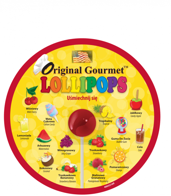 Original Gourmet amerykańskie lizaki karton 60 sztuk x 31g