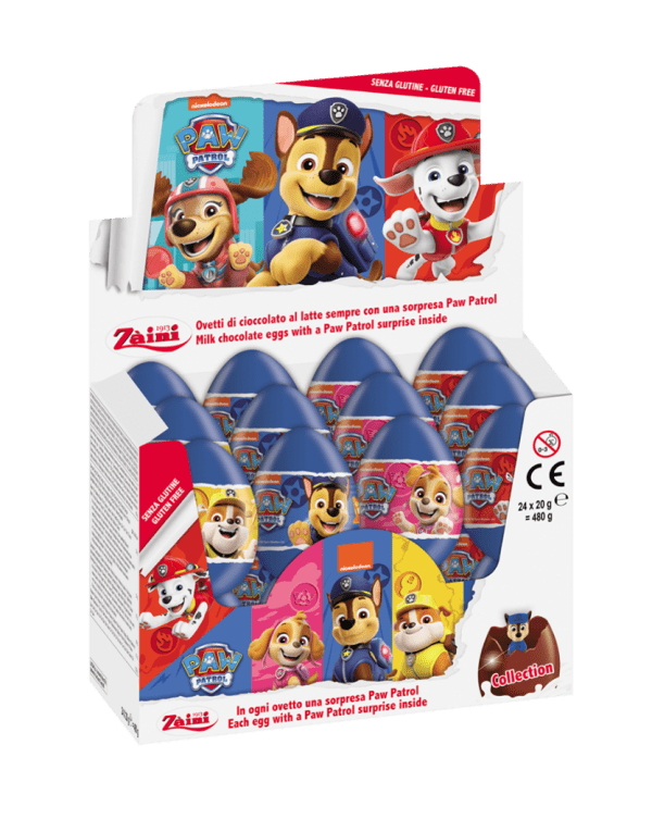 Czekoladowe jajko niespodzianka 20g Psi Patrol Paw Patrol karton 24 sztuki