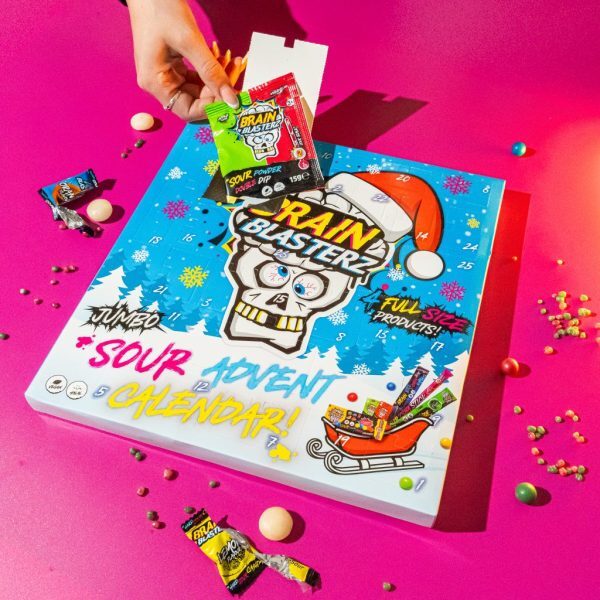 Brain Blasterz Kalendarz Adwentowy 306g zestaw kwaśnych słodyczy