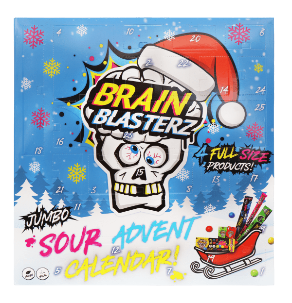 Brain Blasterz Kalendarz Adwentowy 306g zestaw kwaśnych słodyczy