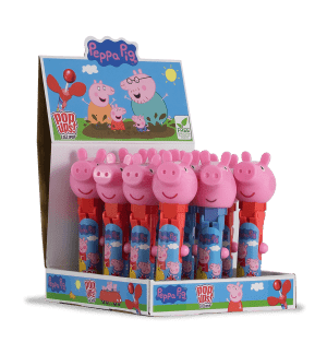 Pop Ups Lollipop Peppa Pig Świnka Peppa Wysuwany Lizak-Zabawka Karton 12 Sztuk