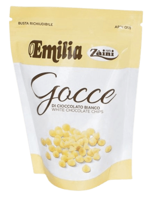 Emilia Gocce Bianco dropsy z białej czekolady 180g
