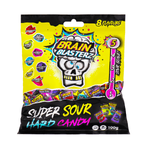 Brain Blasterz Super Sour Candy Mix Kwaśnych Cukierków 8 Smaków 100g
