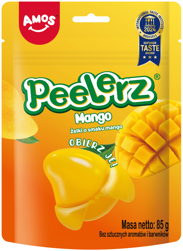Amos Mango Peelerz Obieralne Żelki w Kształcie Owoców Mango 85g