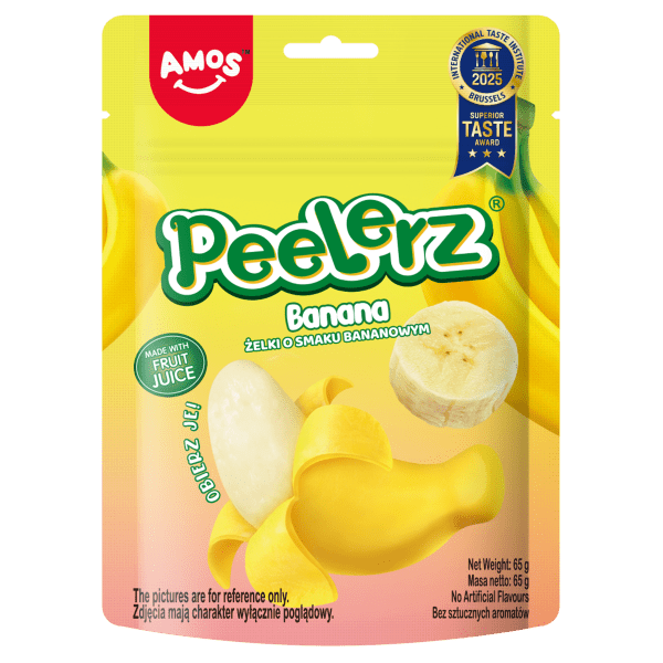 Amos Peelerz Banana Obieralne Żelki w Kształcie Banana 65g