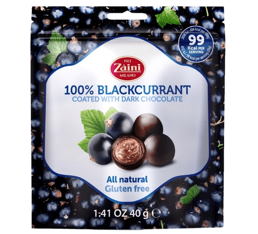 Liofilizowane Czarne Porzeczki w Ciemnej Czekoladzie Zaini 40g