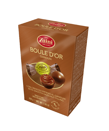 Czekoladowe Nadziewane Praliny Kulki Boule d'Or Latte z Mlecznej Czekolady Box 200g