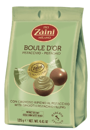 Czekoladowe Nadziewane Praliny Boule D'or Pistacchio 125g