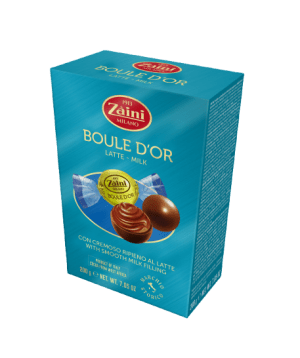 Czekoladowe Nadziewane Praliny Kulki Boule d'Or Latte z Mlecznej Czekolady Box 200g