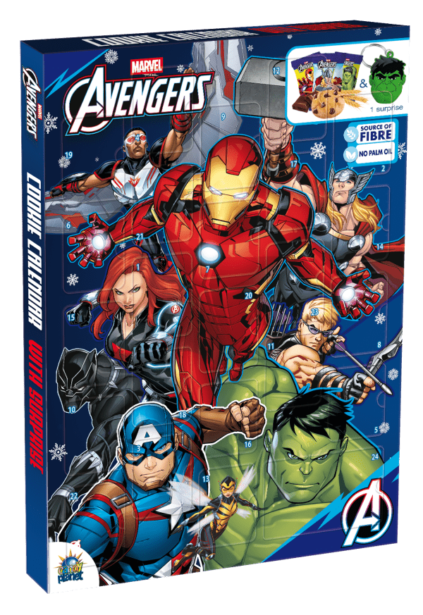 Disney Marvel Kalendarz Adwentowy z Ciasteczkami i Niespodzianką 132g