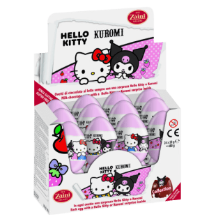 Czekoladowe jajko niespodzianka 20g Hello Kitty&Kuromi karton 24 sztuki